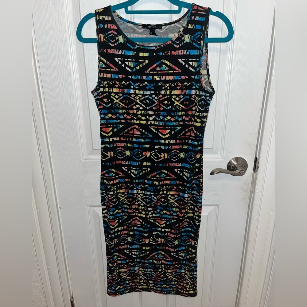abstract body con dress